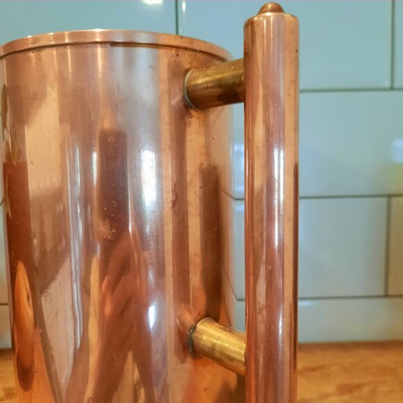Vintage Solid Copper Pitcher, 7 1/2" Tall/4 1/2" Diameter - Picture 3 of 11